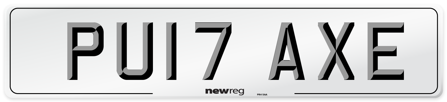 PU17 AXE Number Plate from New Reg